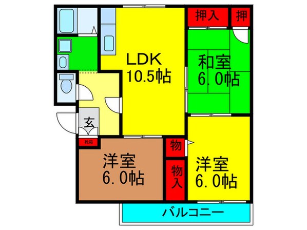 ヴェルドミールの物件間取画像